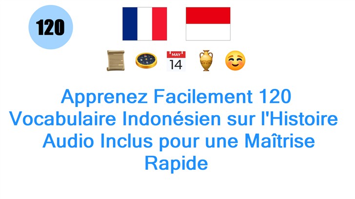 Apprenez Facilement 120 Vocabulaire Indonésien sur lHistoire : Audio Inclus pour une Maîtrise Rapide